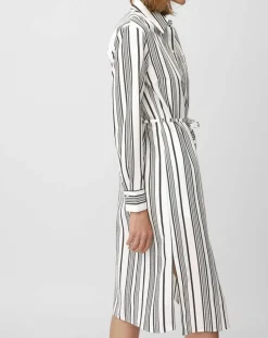 Marc O'Polo Robes|Robe fluide à rayures blanc/noir