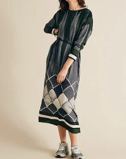 Chloé Stora Robes|Robe fluide Naima imprimée verte