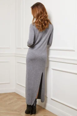 Fleur de cachemire Robes|Robe Heloise Gris clair