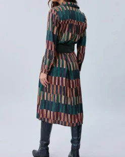 Lauren Vidal Robes|Robe Ivana imprimée forêt/multicolore