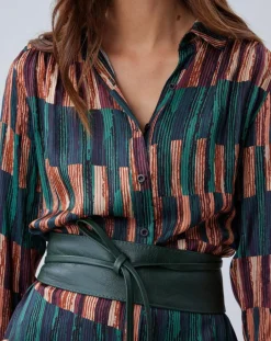 Lauren Vidal Robes|Robe Ivana imprimée forêt/multicolore