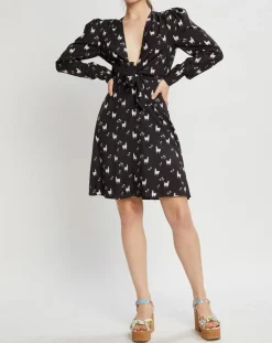 Manoush Robes|Robe Lama imprimée noire