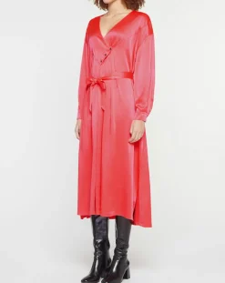 Forte forte Robes|Robe longue 100% Soie Abito rose