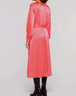 Forte forte Robes|Robe longue 100% Soie Abito rose