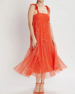 Manoush Robes|Robe longue Baby Flower coquelicot