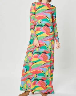 Manoush Robes|Robe longue Caftan Purple Country Pop fluo