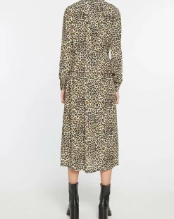 Galeries Lafayette Robes|Robe longue Gamba léopard noire