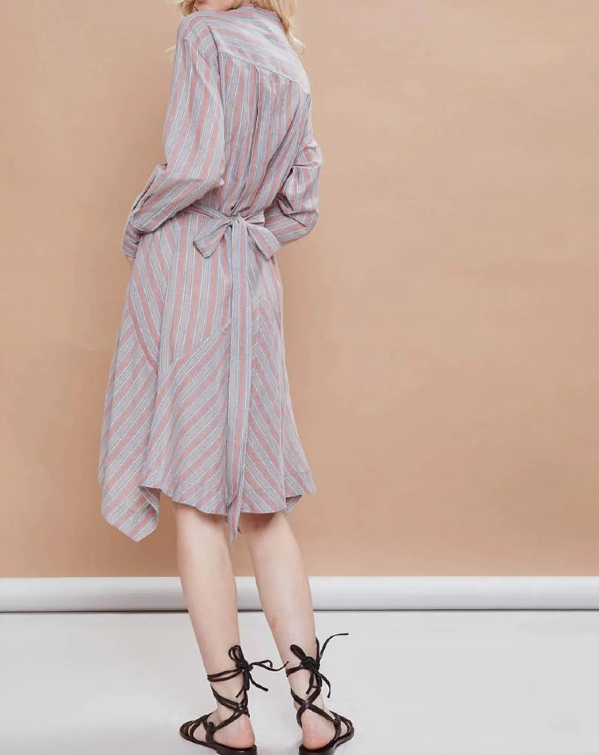 Mare di Latte Robes|Robe Malorie Pastel rayée rouge/bleu