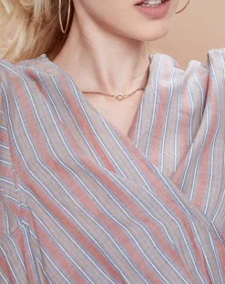 Mare di Latte Robes|Robe Malorie Pastel rayée rouge/bleu