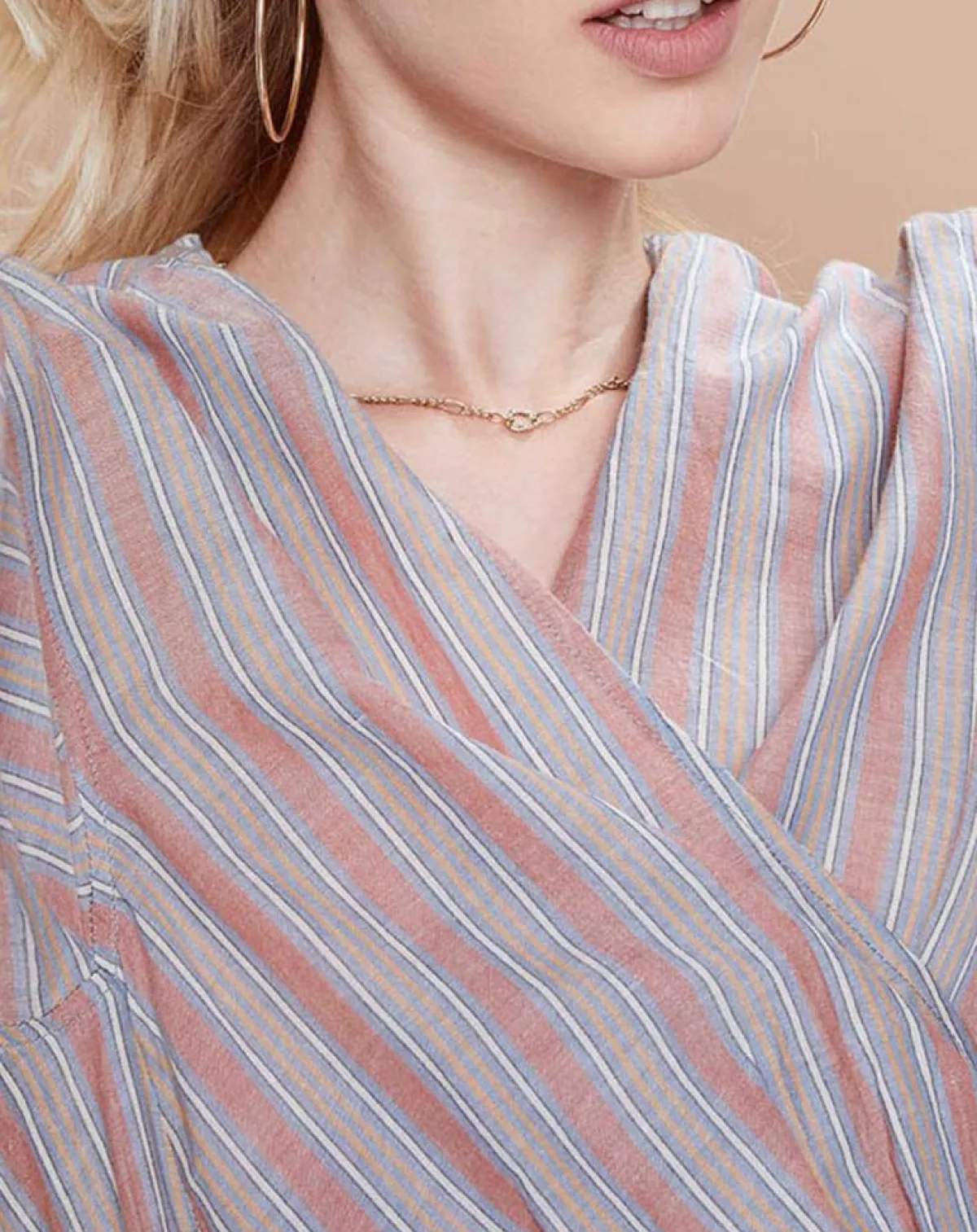 Mare di Latte Robes|Robe Malorie Pastel rayée rouge/bleu