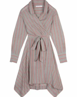Mare di Latte Robes|Robe Malorie Pastel rayée rouge/bleu