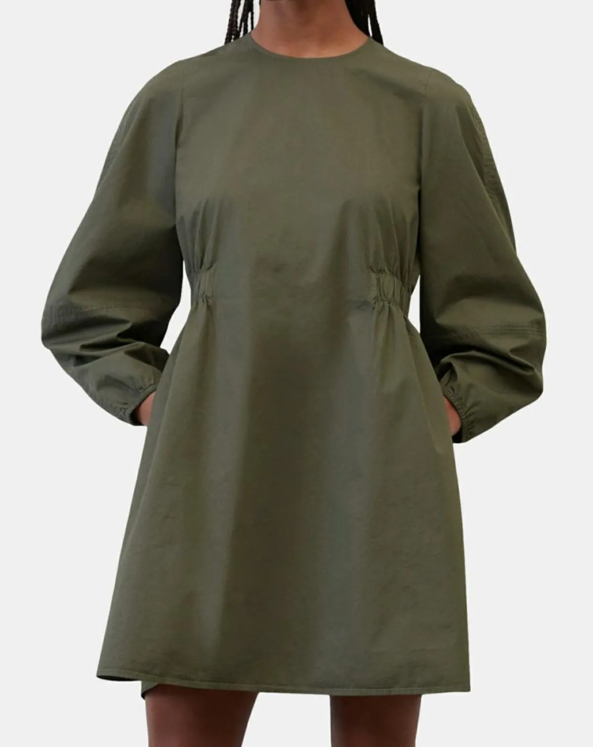 Marc O'Polo Robes|Robe manches ballons kaki