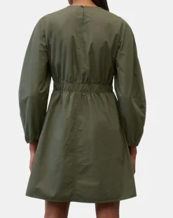 Marc O'Polo Robes|Robe manches ballons kaki