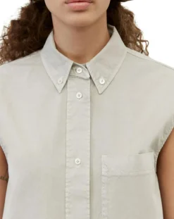 Marc O'Polo Robes|Robe maxi sans manches Bouton gris clair