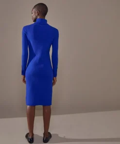 Rodier Robes|Robe Melina moulante boutons bleu outremer