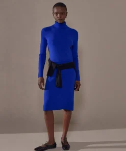 Rodier Robes|Robe Melina moulante boutons bleu outremer