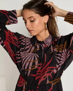 See u Soon Robes|Robe Océane imprimée noir/violet