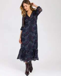 An'ge Robes|Robe Oclande hilda bleu