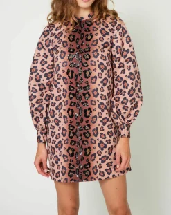 Manoush Robes|Robe Panther léopard marron