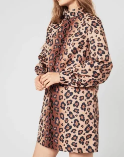Manoush Robes|Robe Panther léopard marron