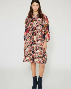 Manoush Robes|Robe Patchwork encre