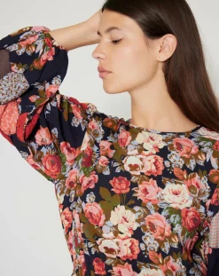 Manoush Robes|Robe Patchwork encre