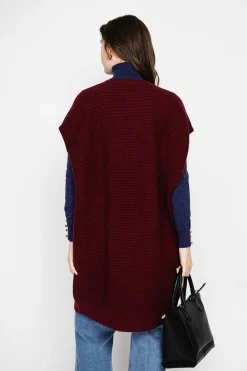 C&Jo Robes|Robe poncho col rond bordeaux