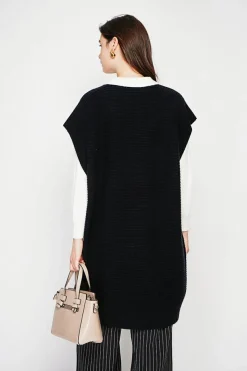 C&Jo Robes|Robe poncho col rond noire