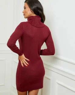 L'Armoire de Suzette Robes|Robe pull en Cachemire mélangé Stéphanie bordeaux