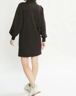 Scotch & Soda Robes|Robe Pull en Coton Bio mélangé zippée anthracite