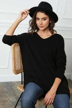 Fleur de cachemire Robes|Robe Pull Laurence Noire