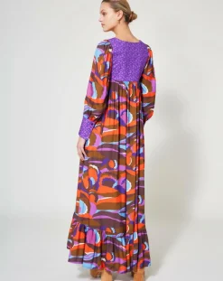 Manoush Robes|Robe Purple Country print lila