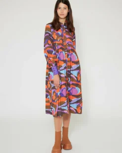 Manoush Robes|Robe Purple Country print lilas