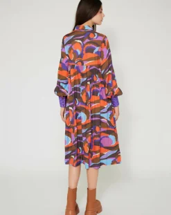 Manoush Robes|Robe Purple Country print lilas