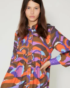 Manoush Robes|Robe Purple Country print lilas