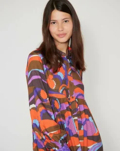 Manoush Robes|Robe Purple Country print lilas