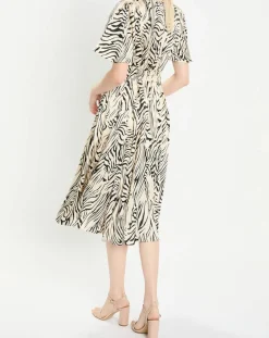 Zapa Robes|Robe Rafi imprimée zèbre noir/beige