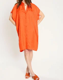 Zapa Robes|Robe Ratela motifs ton sur ton orange