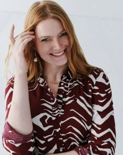 Caroll Robes|Robe Rlilie imprimée bordeaux