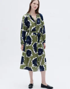 Caroll Robes|Robe Rmolly à fleurs fougère