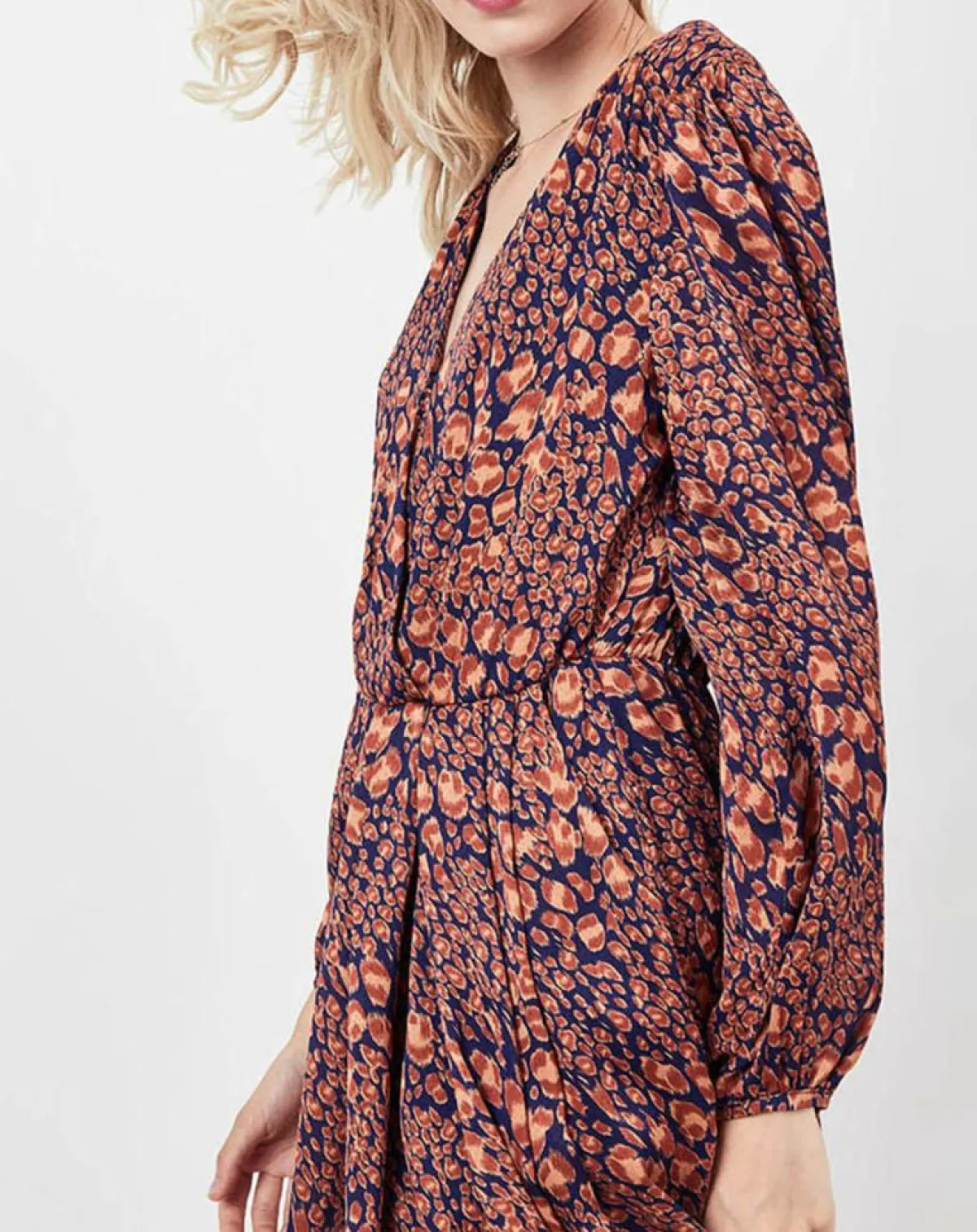 See u Soon Robes|Robe Rose imprimée brique/bleu marine