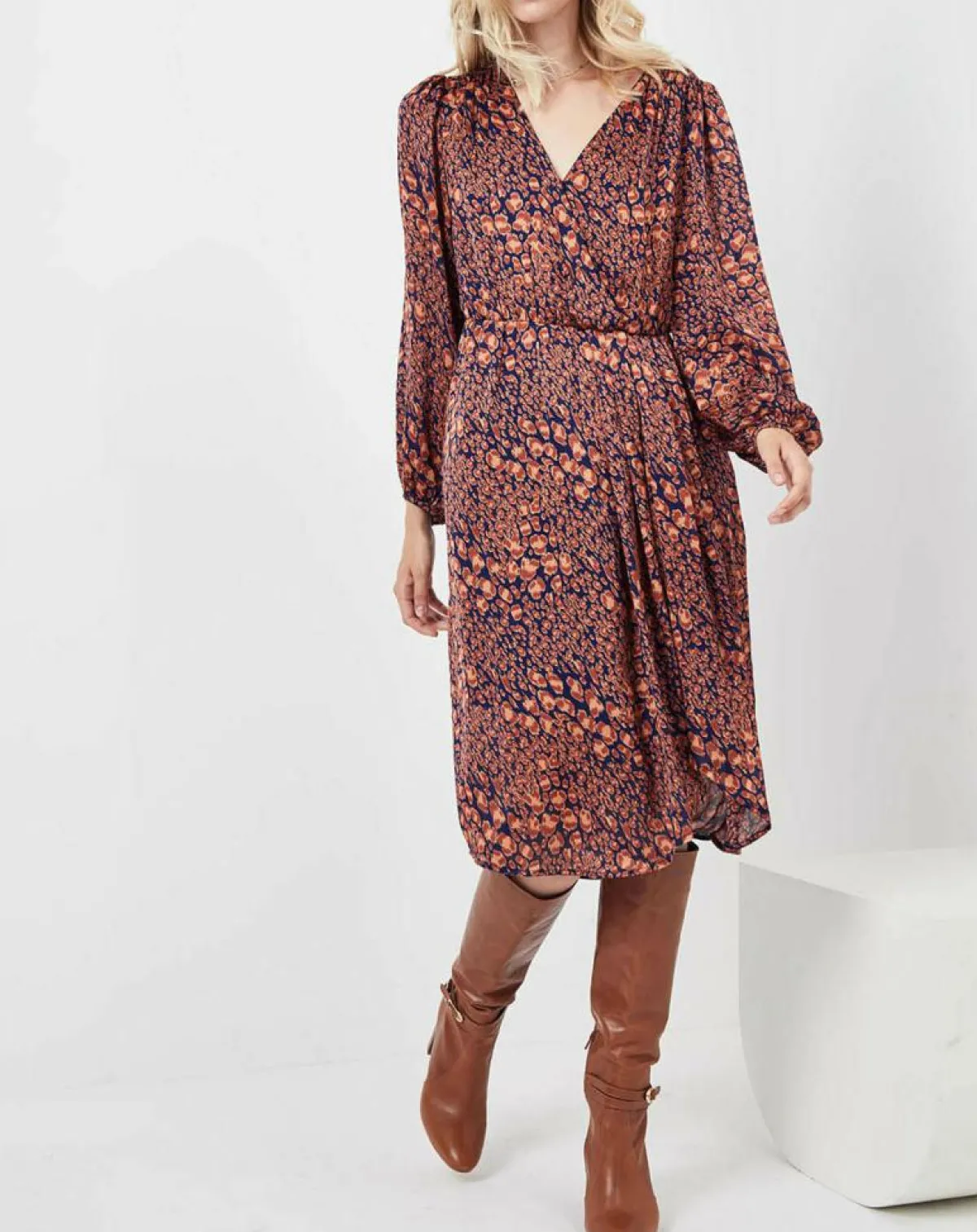 See u Soon Robes|Robe Rose imprimée brique/bleu marine