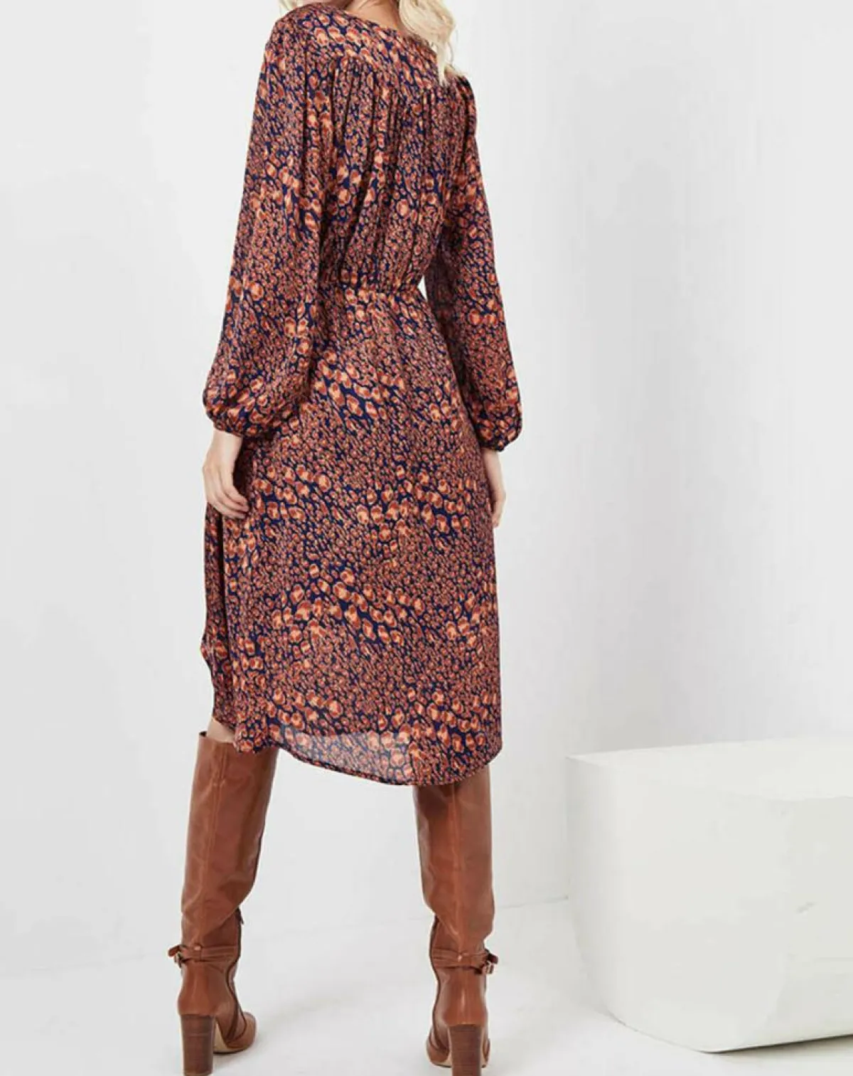 See u Soon Robes|Robe Rose imprimée brique/bleu marine