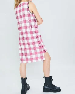 Manoush Robes|Robe Saint-Tropez en sequins rose/blanc