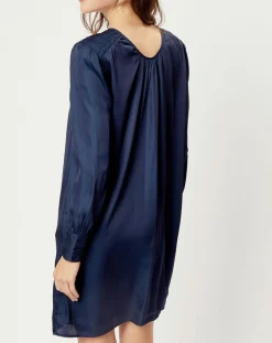 See u Soon Robes|Robe satinée Giulia bleu marine