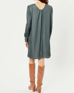 See u Soon Robes|Robe satinée Giulia verte