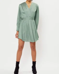 See u Soon Robes|Robe satinée Naomie verte