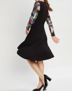 Manoush Robes|Robe Shiny Patch noir/multicolore