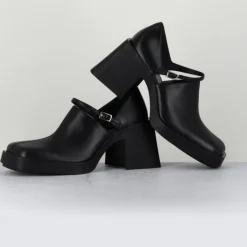 Justine Clenquet Sandales À Talons|Sabots en Cuir Kim noirs - Talon 8 cm