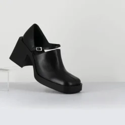 Justine Clenquet Sandales À Talons|Sabots en Cuir Kim noirs - Talon 8 cm